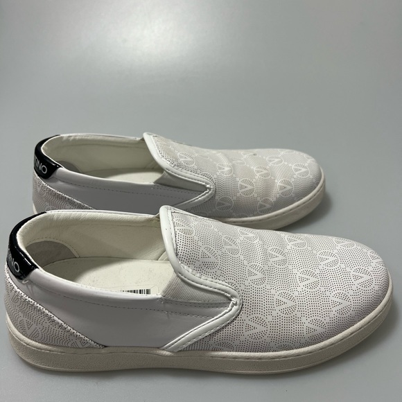 Valentino by Mario Valentino Adriel Monogram Leather Slip On Sneakers White 8 - Picture 5 of 7